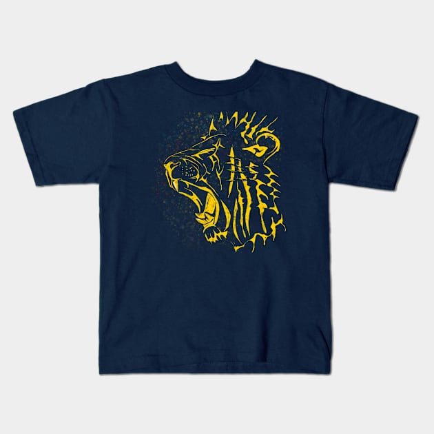 Lion Roar Gold Kids T-Shirt by AoJ